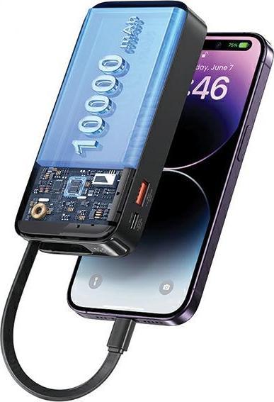 Actual product image Usams Powerbank ze zwijanym kablem Retractable Lightning 10000 mAh PD 20W Fast Charge XY Series czar