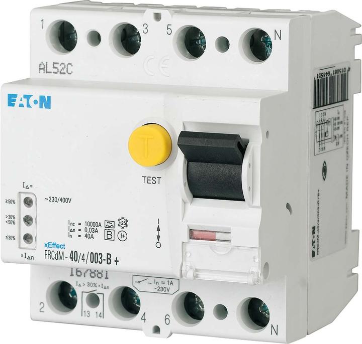 Immagine prodotto Eaton MOE FRCDM-40/4/003-G/A Interruttore differenziale digitale, 40A, 4p, 30mA, tipo G/A