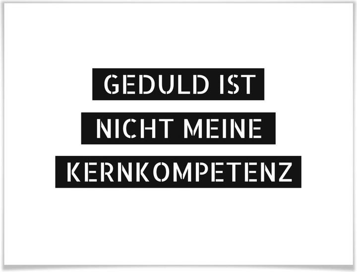 Produktbild Trenddeko Geduld ist nicht meine Kernkompetenz (40 x 30 cm)