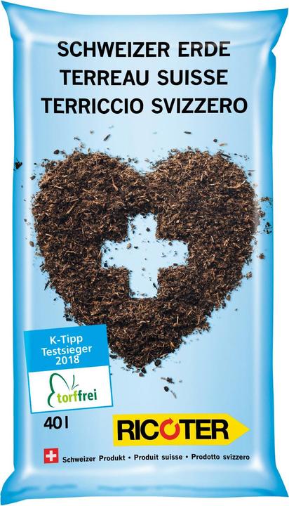 Ricoter Terra svizzera (40 l, Terriccio senza torba)