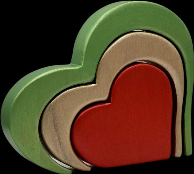 Immagine prodotto AVWoodSy Cuori di legno con incisione set verde di San Valentino a tre strati