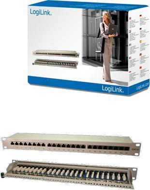 Produktbild LogiLink Patch Panel - RJ-45 X 24 - Grau, RAL 7035 - 48.3 cm (19")