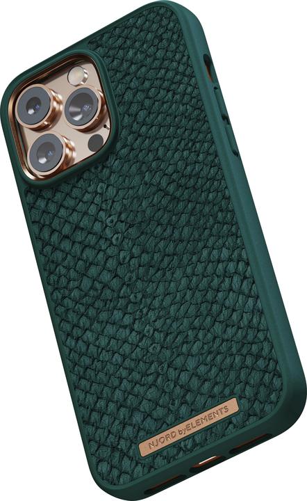 Produktbild Njord Hard-Cover Salm.Leather Magsafe Case green (Apple iPhone 14 Pro Max)