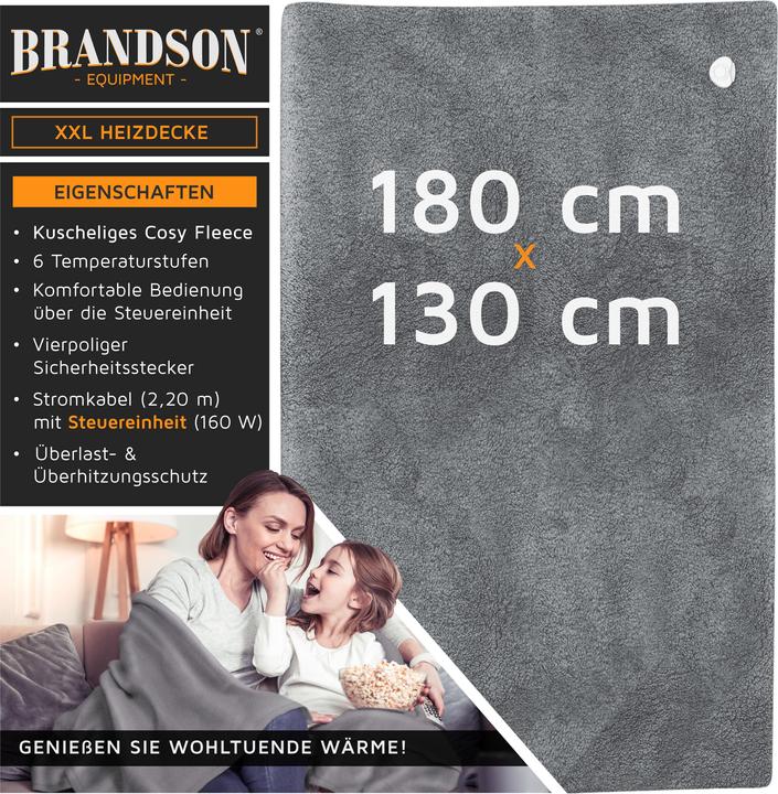 Image du produit Brandson Couverture chauffante (180 x 130 cm)