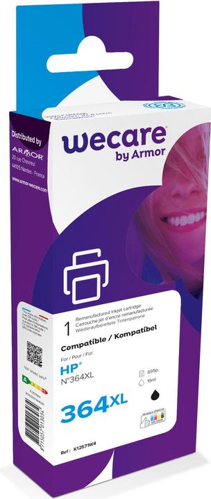 Productafbeelding Wecare Inkt 364XL gereviseerd zwart CN684EE voor HP PhotoSmart D5460 19ml (BK)