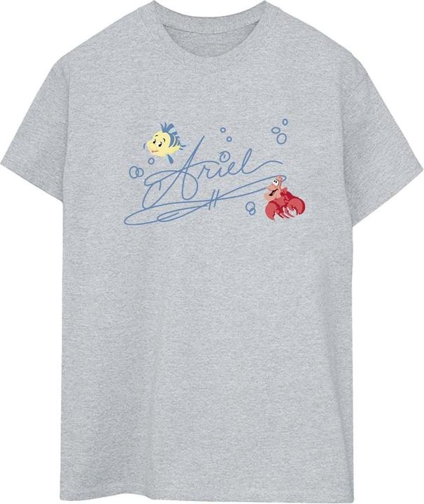 Actual product image Disney Womens/Ladies The Little Mermaid Ariel Cotton Boyfriend T-Shirt (M)