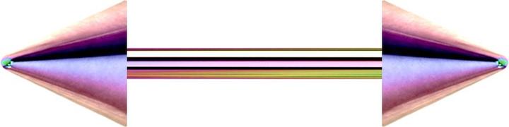 Image du produit Star Piercing Micro Barbell coloré avec deux cônes (Acier chirurgical 316L)