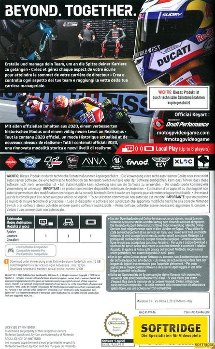 Immagine prodotto Milestone MotoGP20 (Switch, Multilingue)