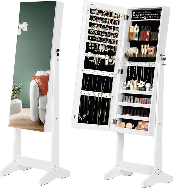 Immagine prodotto Songmics Schmuckhalter mit Spiegel 152 cm, Weiss