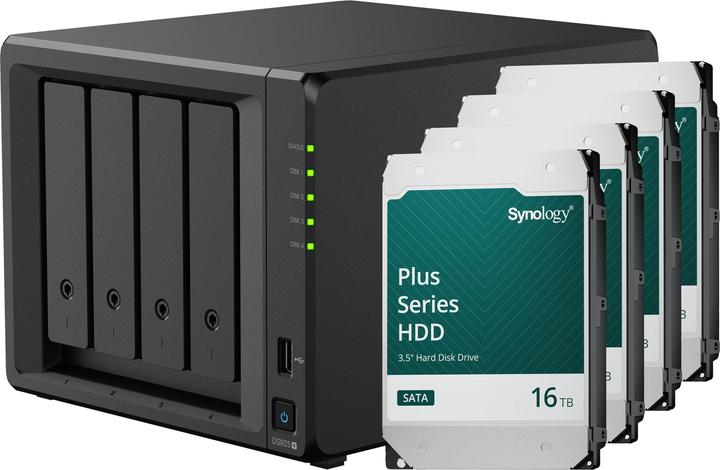 Actual product image Synology DS925+ (4 x 16 TB, Synology HAT 33xx)
