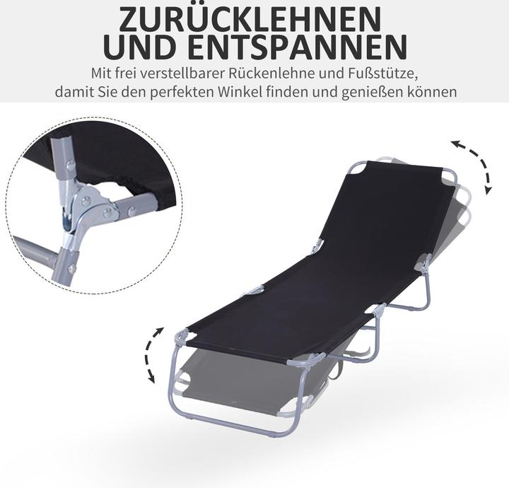 Image du produit Outsunny Bain de soleil avec dossier inclinable (187 cm)