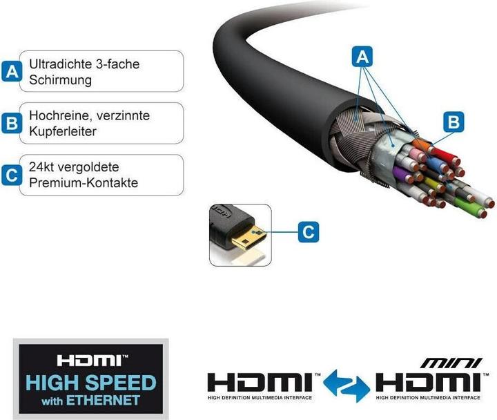 Produktbild Purelink HDMI (Typ A) — mini HDMI (Typ C) (3 m, HDMI)