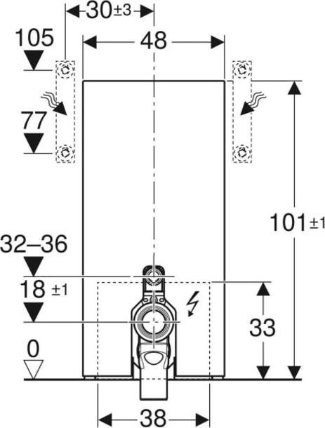 Produktbild Geberit Monolith PLUS Sanitärmodul für Stand-WC, 101cm, Wasseranschluss seitlich, mit P-Anschlusss