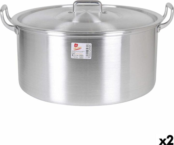 Produktbild BigBuy Topf mit Deckel 49 x 41 x 24 cm (2 Stück) (Kochtopf, Aluminium)