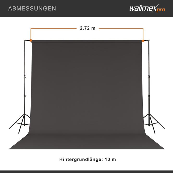 Actual product image Walimex pro Background cardboard 2.72x10m, carbon grey (272 cm)