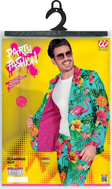 Immagine prodotto Widmann Completo da festa con giacca e pantaloni con motivo fenicottero al neon (L)
