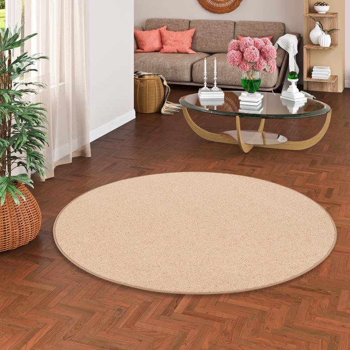 Image du produit Berber Tapis Naturel Laine Berbère Rond (100 x 100 cm)