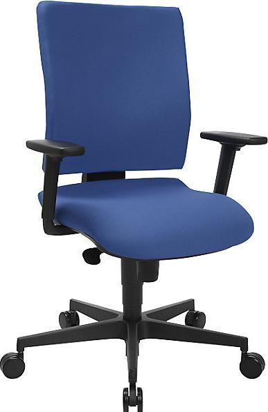 Actual product image Topstar SYNCRO CLEAN office swivel chair, antibacterial fabric cover, blue.