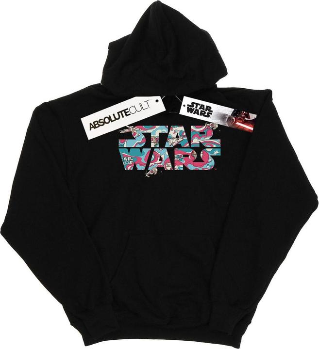 Immagine prodotto Star Wars Wavy Ship Logo Felpa con Cappuccio Ragazze (140, 146)