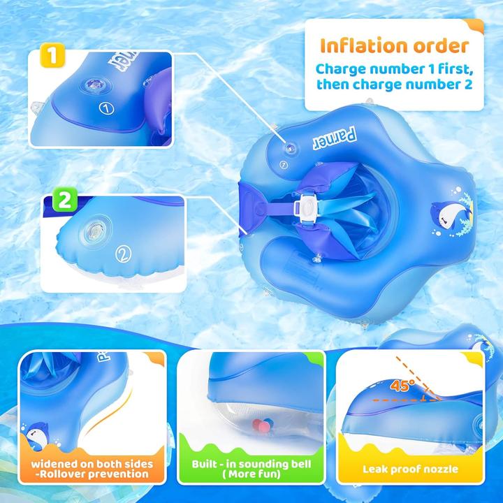 Image du produit Activity Board Bouée bébé avec toit solaire UPF50+, aide à la natation bébé pour la piscine, réglable
