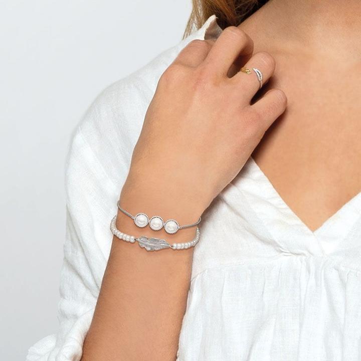 Immagine prodotto Engelsrufer Bracciale Glory Feather (21 cm, Argento 925, Perle)