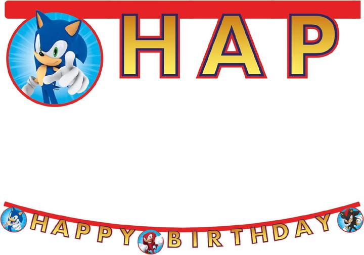Actual product image Sombo Sonic Happy Birthday Banner