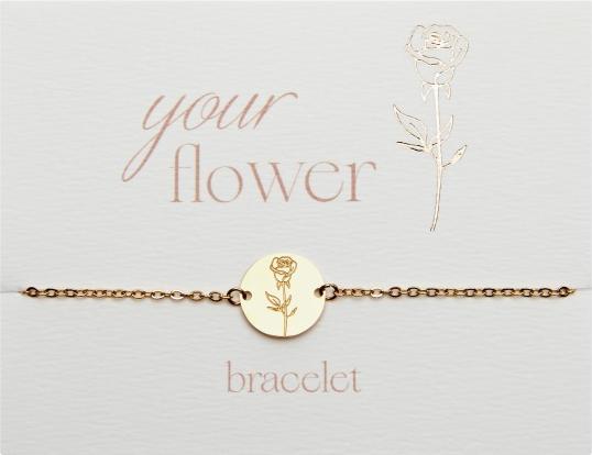 Actual product image HCA Armband - "Your Flower" - Edelstahl vergoldet - Rose (Stainless steel)