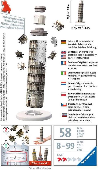 Immagine prodotto Ravensburger Mini torre di ardesia Pisa (54 pezzi)