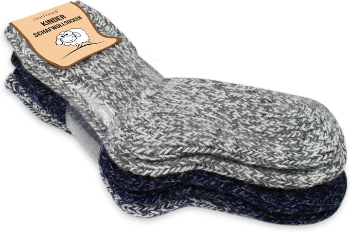 Normani 3 Paar Kinder Norwegersocken mit Schafwolle