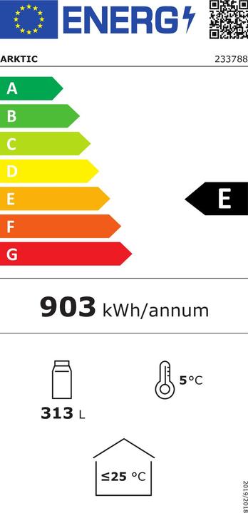 Energie-Label Hendi Kühlschrank 313L (313 l)