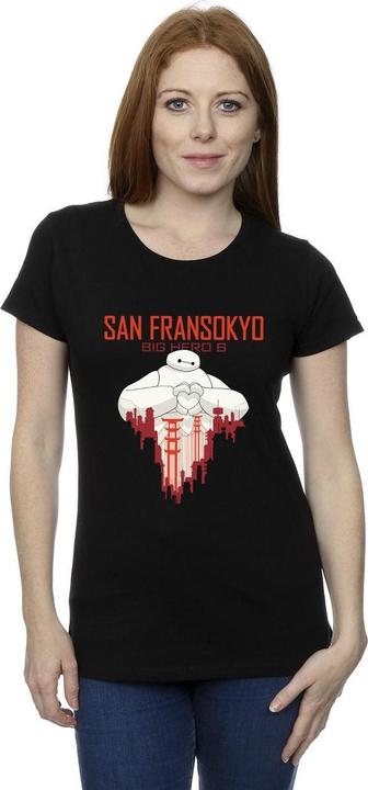 Immagine prodotto Disney Big Hero 6 Baymax San Fransokyo Heart Maglietta Donna (M)