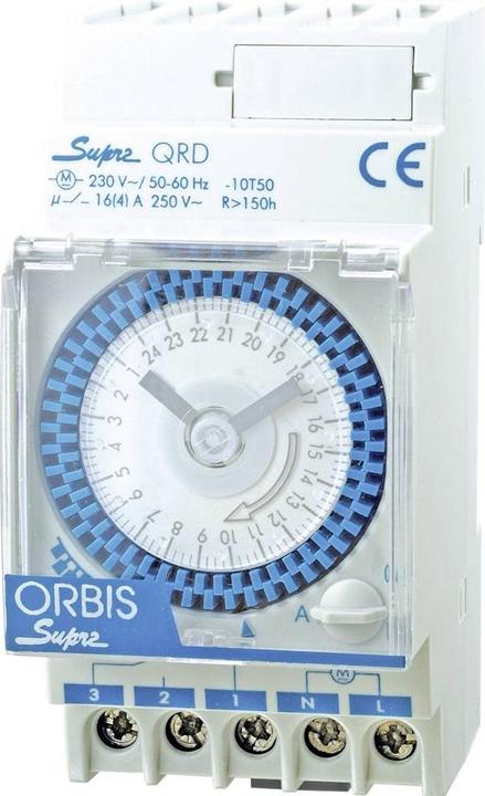 Produktbild Orbis Hutschienen Zeitschaltuhr Analoge Verteilerschaltuhr SUPRA QRS 230V