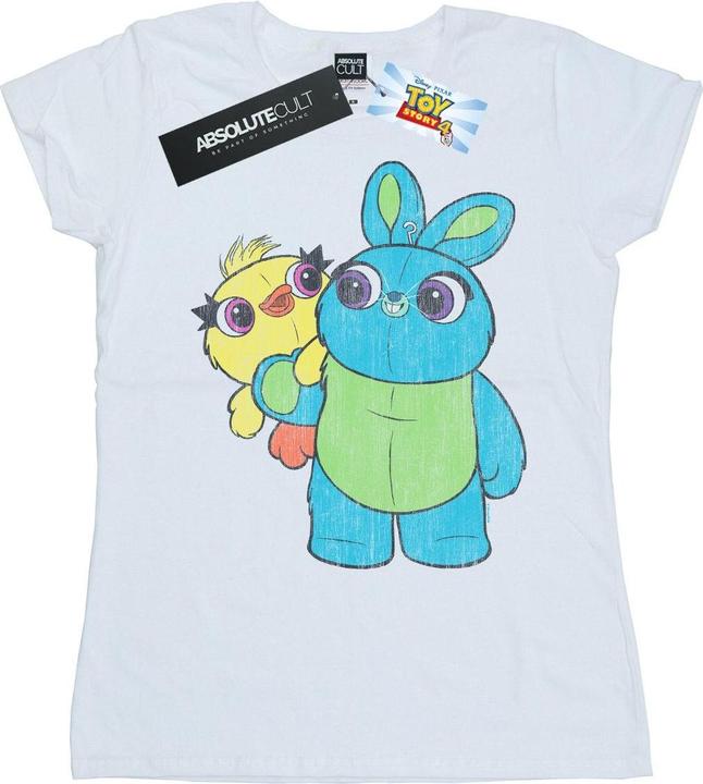 Actual product image Disney Womens/Ladies Toy Story 4 Ducky And Bunny Distressed Pose Cotton T-Shirt (M)
