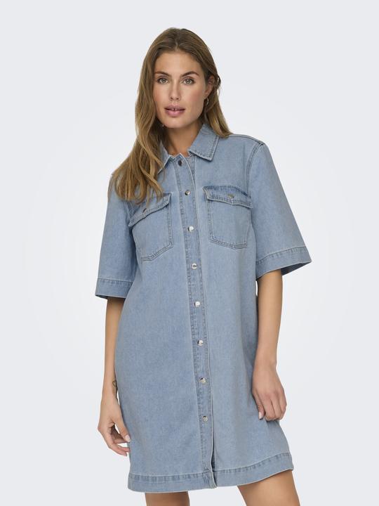 Image du produit Only Coupe normale Col chemise Robe courte Robe en jean (S)