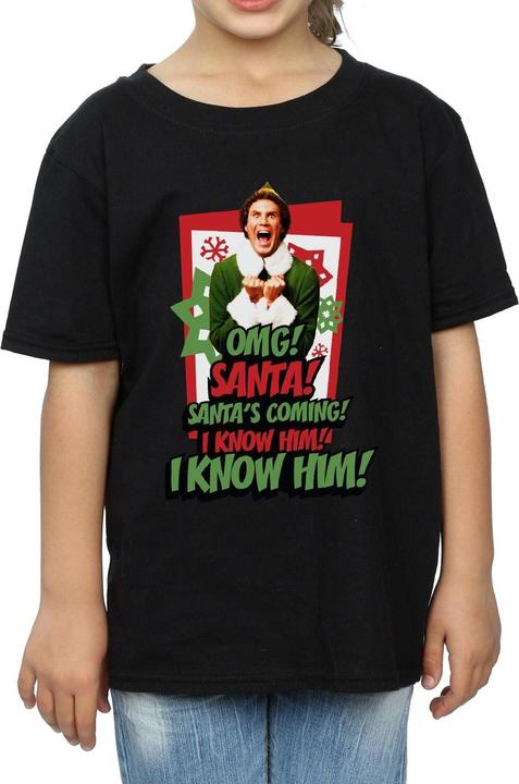 Actual product image Elf Girls OMG Santa Cotton T-Shirt (140, 146)