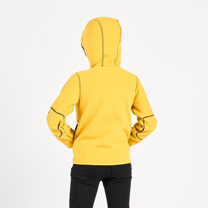 Actual product image Tribord Fleece jacket sailing children warm reversible 500 navy blue/yellow (100 C)