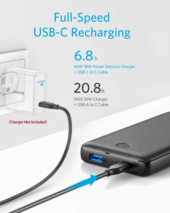 Actual product image Anker Portable External Battery (20000 mAh, 20 W, 74 Wh)