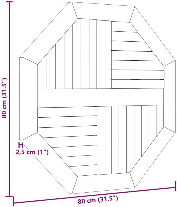 Produktbild VidaXL Aso (80 x 80 x 2,5 cm)