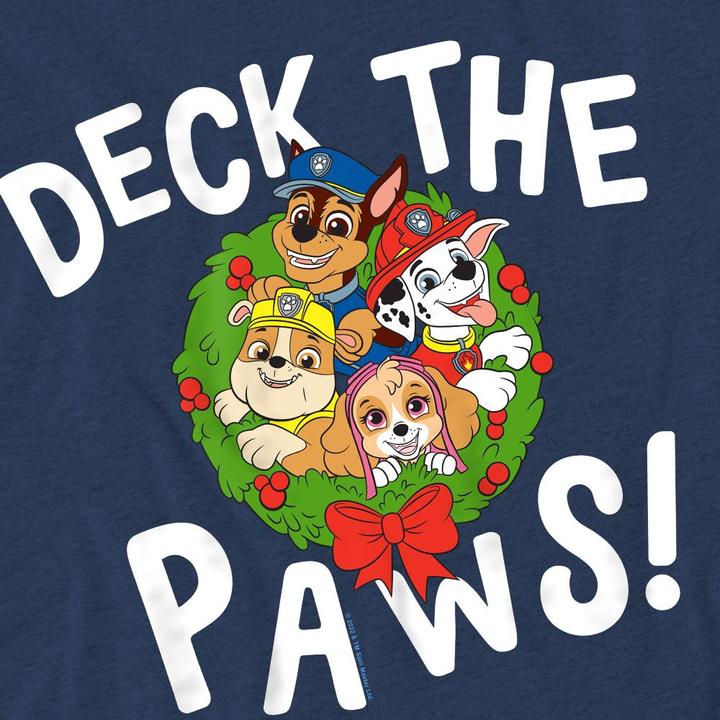 Actual product image Paw Patrol Unisex Adult Deck The Paws Christmas T-Shirt (L)