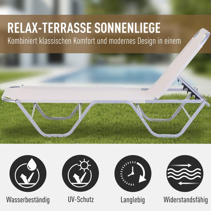 Actual product image Outsunny Sun lounger with adjustable backrest (188 cm)