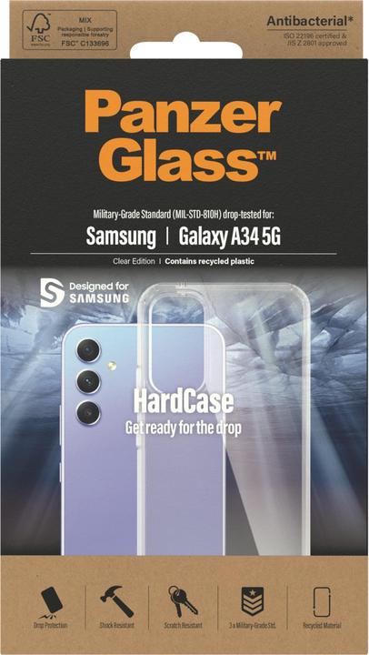 Produktbild PanzerGlass HardCase Samsung A34 5G A346 Antibacterial Military grade clear 0444 (Samsung Galaxy A34 5G)
