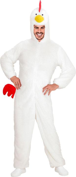 Widmann Chicken plush costume jumpsuit with hood adult (M/L)