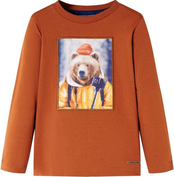 Produktbild VidaXL Kinder-Langarmshirt Dunkelorange 140,Material: 100 (140)