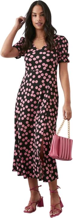 Dorothy Perkins Womens/Ladies Spotted V Neck Short-Sleeved Midi Dress
