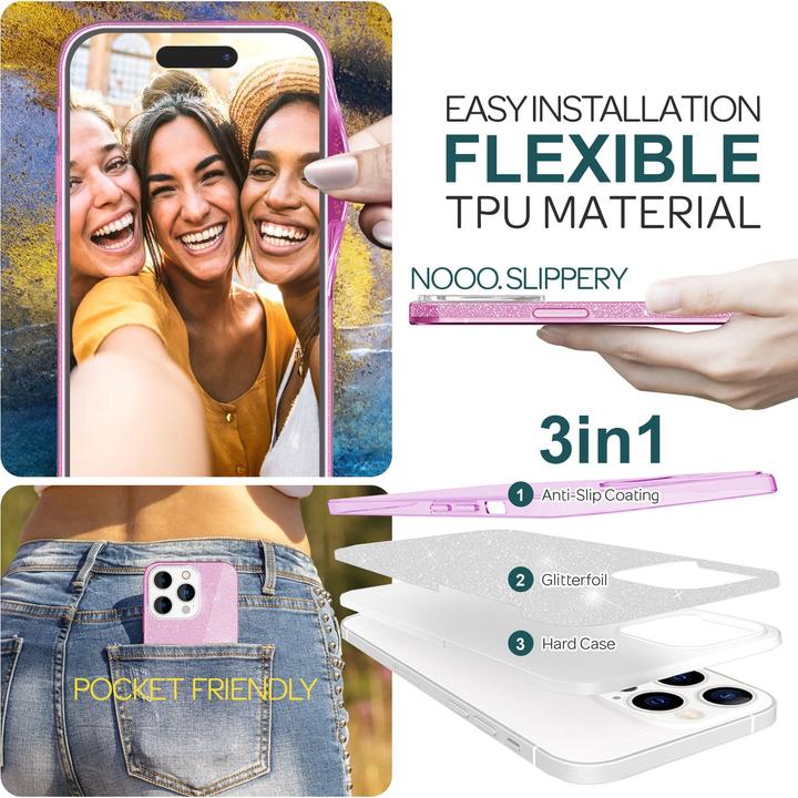 Actual product image Nalia Glitter cover (Apple iPhone 15 Pro Max)