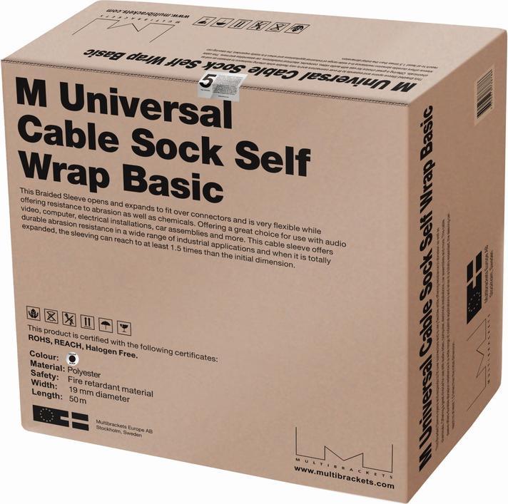 Multibrackets M Universal Cable Sock Self Wrap Basic Black (5000 cm)