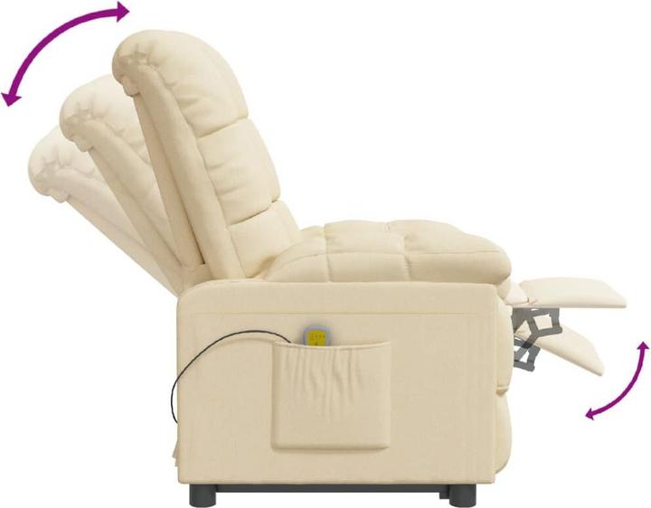 Actual product image VidaXL Massage armchair TV armchair Relax armchair Recliner armchair Cream fabric