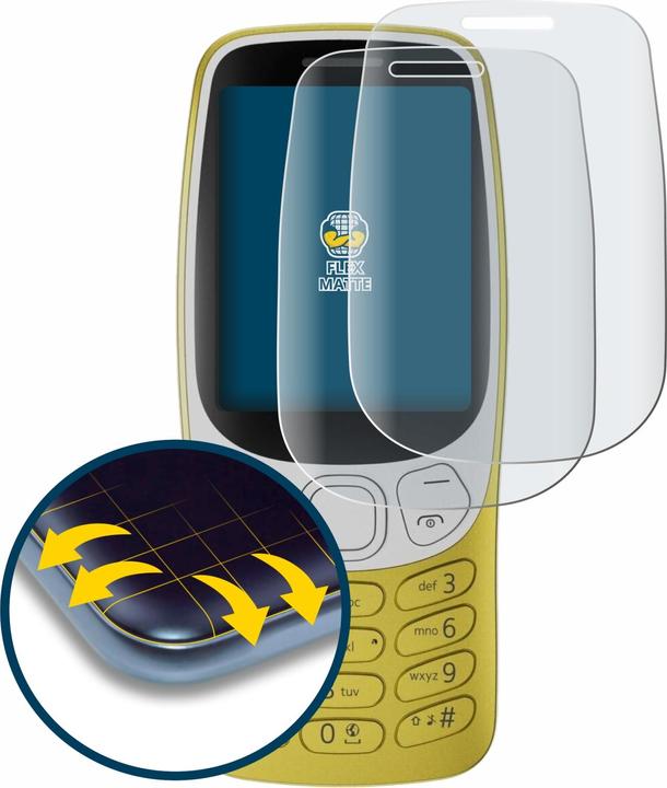Produktbild BROTECT Fullscreen Schutzfolie Displayschutz Folie Matt Entspiegelungsfolie (2 Stück, Nokia 3210)