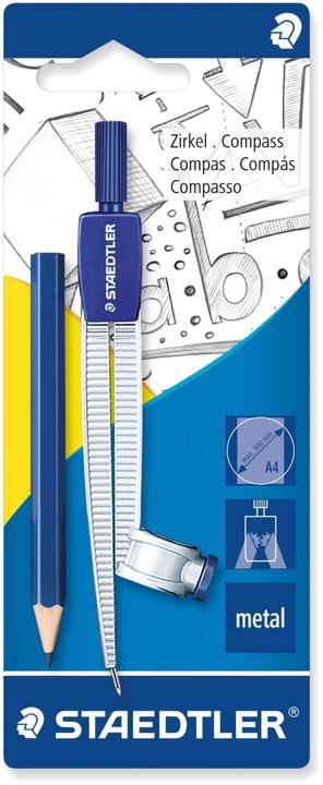 Immagine prodotto Staedtler Compasso scolastico Noris 550, 300 mm, 124 mm, argento, con adattatore universale, BK