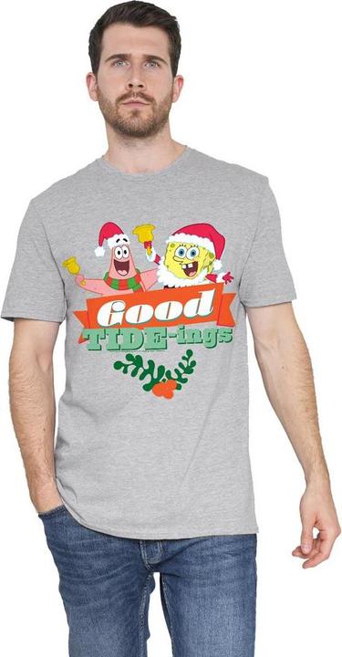 Produktbild Spongebob Squarepants Good Tideings TShirt weihnachtliches Design (S)